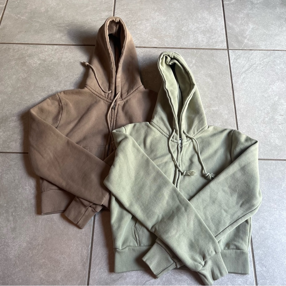 Brown & Sage Green John Galt/Brandy Melville Hoodies